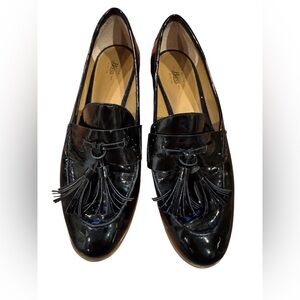 G.H. Bass Noelle Tassel Loafers Black Patent Leather Size 8M Made in USA